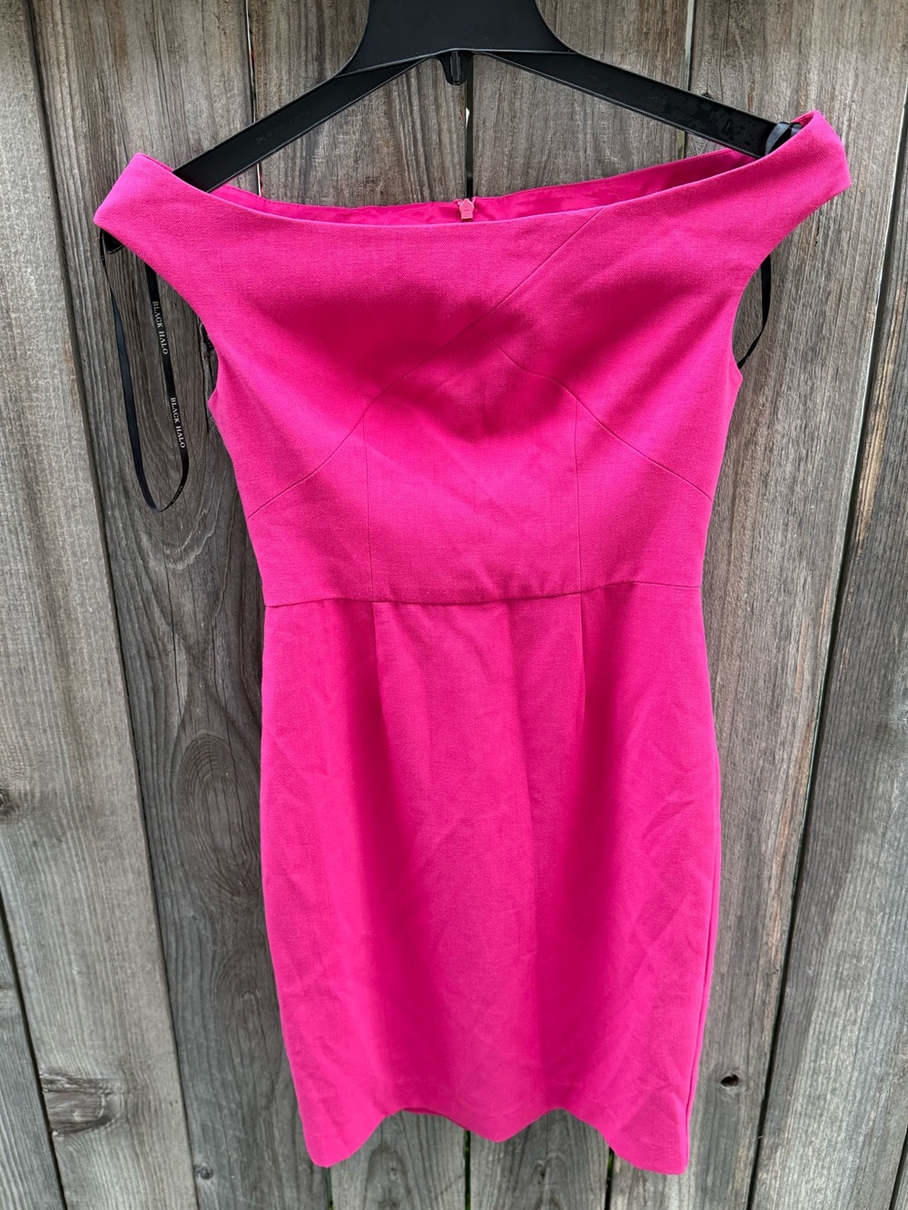 Black halo pink dress